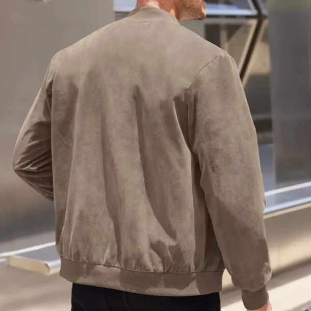 Men's Lightweight Jacket Casual Jacket Vacation Daily Wearproof Pocket Summer Spring Plain Fashion Classic Stand Collar Regular Black Blue Camel Army Green Dark Blue Jacket