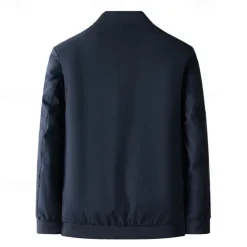 Men's Lightweight Jacket Formal Office Zip Up Spring Spring & Fall Neutral Daily Navy Blue Army Green Jacket