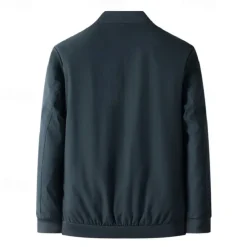 Men's Lightweight Jacket Formal Office Zip Up Spring Spring & Fall Neutral Daily Navy Blue Army Green Jacket