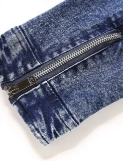 Men's Lightweight Jacket Jean Jacket Denim Jacket Formal Home Windbreaker Zipper Spring Fall Winter Solid Color Fashion Stand Collar Regular Black Blue Jacket