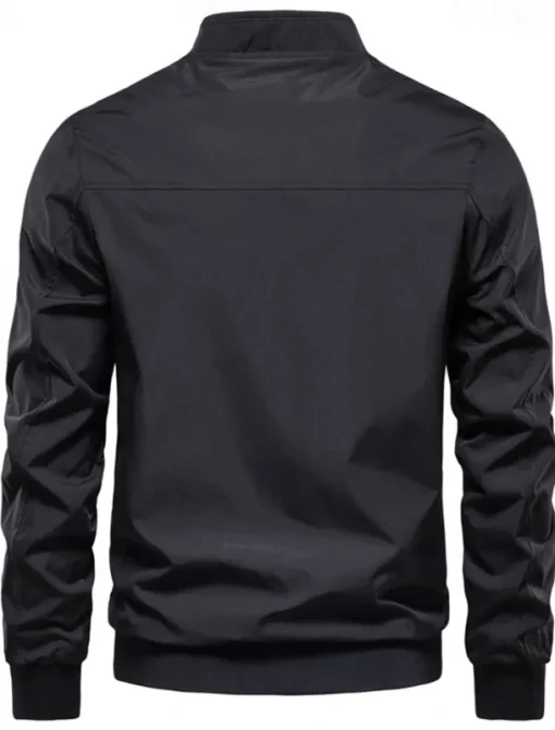 Men's Lightweight Jacket Jacket Outdoor Causal Windproof Zipper Spring & Fall Solid Color Neutral Daily Standing Collar Regular Black White Navy Blue Green Jacket
