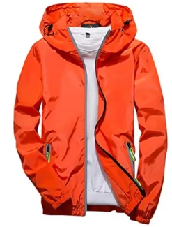 Men's Lightweight Jacket Outdoor Jacket Summer Jacket Hoodie Jacket Outdoor Leisure Sports Reflective Anti-UV Hooded Summer Spring Solid Color Classic Navy Black White Red Orange Jacket