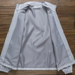 Men's Lightweight Jacket Outdoor Jacket Summer Jacket Vacation Daily Sunscreen Quick Dry Pocket Summer Spring Plain Fashion Classic Stand Collar Regular Black White Red Royal Blue Orange Jacket