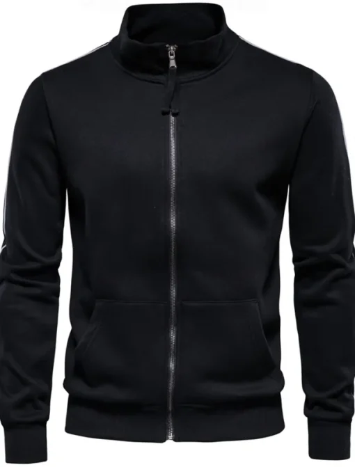 Men's Lightweight Jacket Outdoor Sport Zipper Pocket Spring & Fall Solid Color Sports Cool Standing Collar Regular Black Navy Blue Khaki Gray Jacket