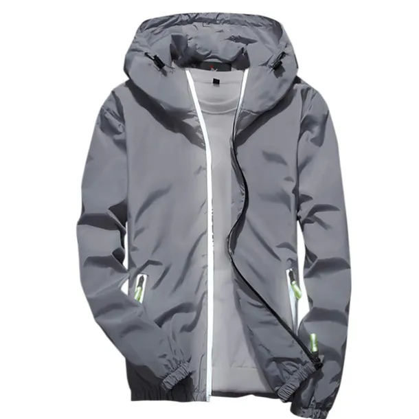 Men's Lightweight Jacket Outdoor Jacket Summer Jacket Windbreaker Vacation Sports Outdoor Reflective UV Resistant Zipper Pocket Summer Solid Color Modern Style Hooded Regular N503 orange N503 dark