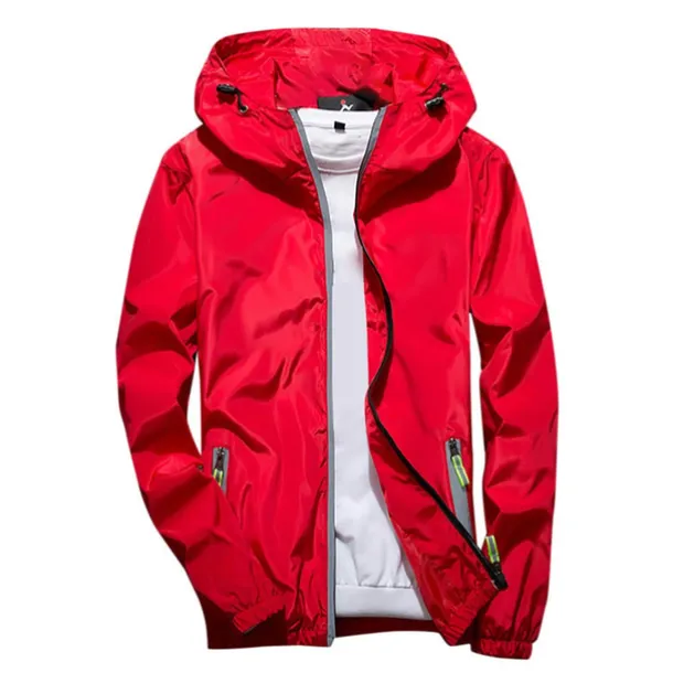 Men's Lightweight Jacket Outdoor Jacket Summer Jacket Windbreaker Vacation Sports Outdoor Reflective UV Resistant Zipper Pocket Summer Solid Color Modern Style Hooded Regular N503 orange N503 dark