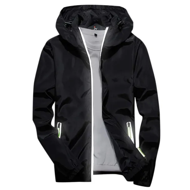 Men's Lightweight Jacket Outdoor Jacket Summer Jacket Windbreaker Vacation Sports Outdoor Reflective UV Resistant Zipper Pocket Summer Solid Color Modern Style Hooded Regular N503 orange N503 dark