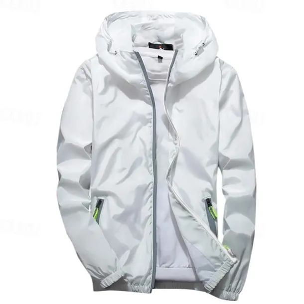 Men's Lightweight Jacket Outdoor Jacket Summer Jacket Windbreaker Vacation Sports Outdoor Reflective UV Resistant Zipper Pocket Summer Solid Color Modern Style Hooded Regular N503 orange N503 dark