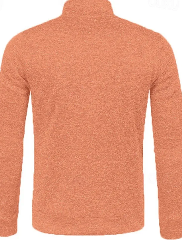 Men's Lightweight Jacket Summer Jacket Transition Jacket Casual Jacket Vacation Daily Warm Pocket Fall & Winter Plain Fashion Classic Stand Collar Regular Black Wine Navy Blue Blue Orange Jacket