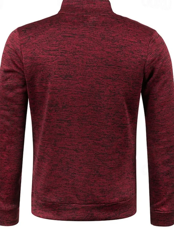 Men's Lightweight Jacket Summer Jacket Transition Jacket Casual Jacket Vacation Daily Warm Pocket Fall & Winter Plain Fashion Classic Stand Collar Regular Black Wine Navy Blue Blue Orange Jacket