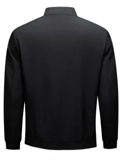 Men's Lightweight Jacket Training Outdoor Windproof Zip Up Pocket Spring Fall Solid Color Elegant Vacation Standing Collar Black Dark Red Navy Blue Khaki Jacket
