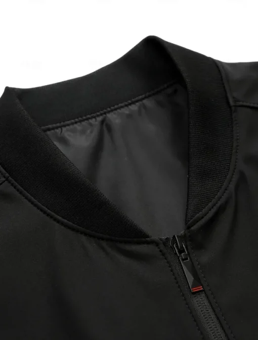 Men's Lightweight Jacket Training Outdoor Windproof Zip Up Pocket Spring Fall Solid Color Elegant Vacation Standing Collar Black Dark Red Navy Blue Khaki Jacket