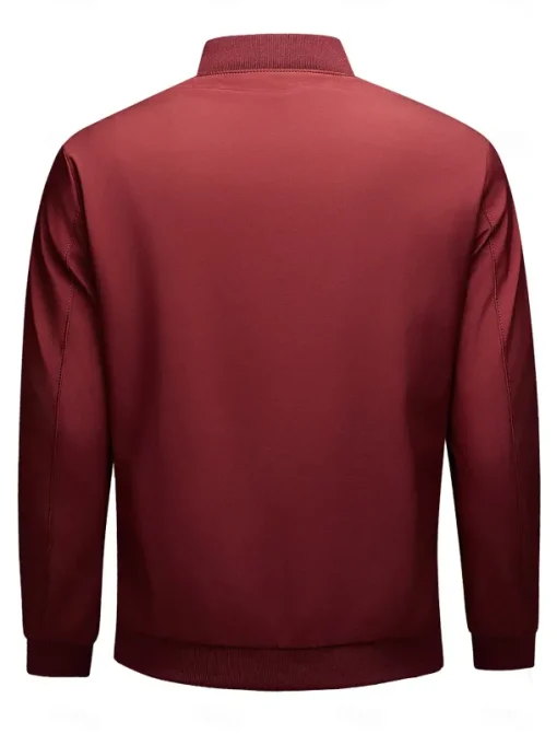 Men's Lightweight Jacket Training Outdoor Windproof Zip Up Pocket Spring Fall Solid Color Elegant Vacation Standing Collar Black Dark Red Navy Blue Khaki Jacket