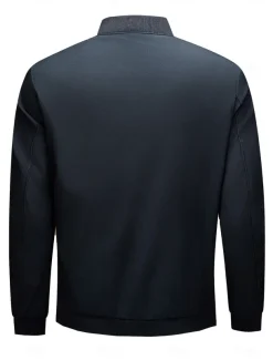 Men's Lightweight Jacket Training Outdoor Windproof Zip Up Pocket Spring Fall Solid Color Elegant Vacation Standing Collar Black Dark Red Navy Blue Khaki Jacket