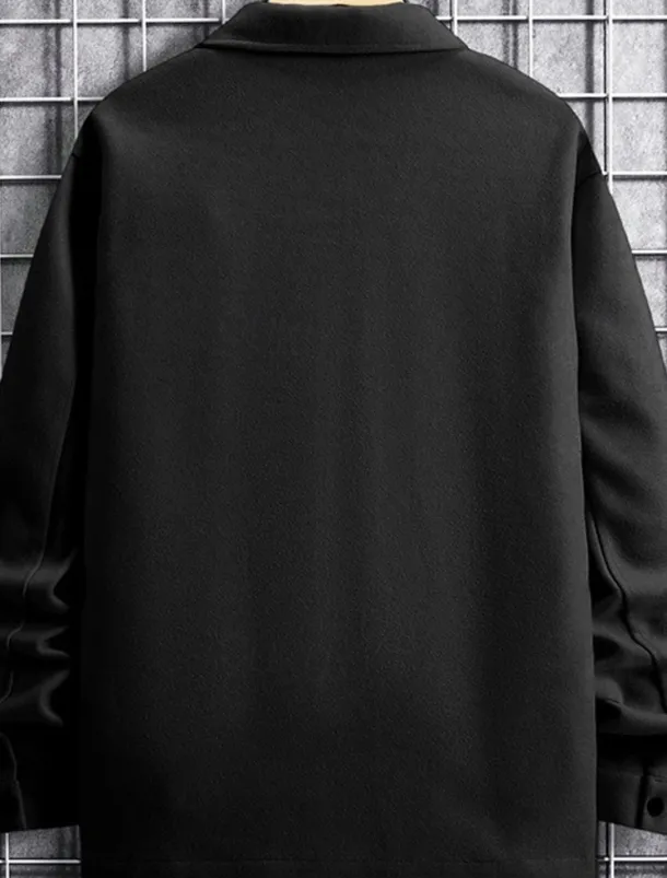 Men's Lightweight Jacket Trucker Jacket Summer Jacket Shirt Jacket Vacation Daily Pocket Fall & Winter Plain Fashion Classic Lapel Regular Apricot Black Yellow Navy Blue Light Grey Jacket