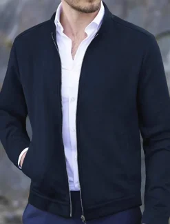 Men's Lightweight Jacket Transition Jacket Casual Jacket Vacation Daily Wearproof Pocket Fall & Winter Plain Fashion Classic Stand Collar Regular Black Navy Blue Orange Coffee Jacket