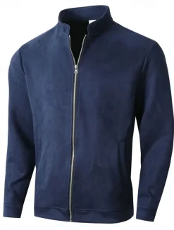 Men's Lightweight Jacket Transition Jacket Casual Jacket Vacation Daily Wearproof Pocket Fall & Winter Plain Fashion Classic Stand Collar Regular Black Navy Blue Orange Coffee Jacket