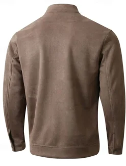 Men's Lightweight Jacket Transition Jacket Casual Jacket Vacation Daily Wearproof Pocket Fall & Winter Plain Fashion Classic Stand Collar Regular Black Navy Blue Orange Coffee Jacket