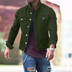 Men's Lightweight Jacket Trucker Jacket Summer Jacket Shirt Jacket Vacation Daily Pocket Spring & Fall Plain Fashion Classic Lapel Regular Black White Red Navy Blue Blue Jacket