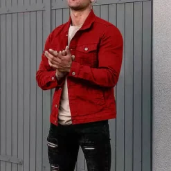 Men's Lightweight Jacket Trucker Jacket Summer Jacket Shirt Jacket Vacation Daily Pocket Spring & Fall Plain Fashion Classic Lapel Regular Black White Red Navy Blue Blue Jacket