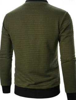 Men's Lightweight Jacket Waffle Jacket Summer Jacket Transition Jacket Vacation Daily Pocket Spring & Fall Plain Fashion Classic Standing Collar Regular Black White Wine Navy Blue Khaki Jacket