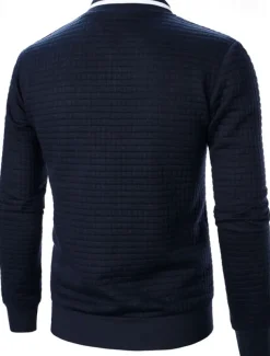 Men's Lightweight Jacket Waffle Jacket Summer Jacket Transition Jacket Vacation Daily Pocket Spring & Fall Plain Fashion Classic Standing Collar Regular Black White Wine Navy Blue Khaki Jacket