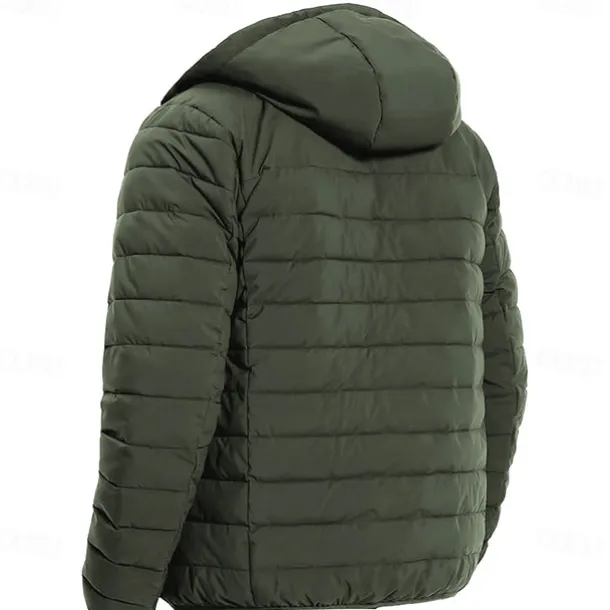 Men's Lightweight Puffer Jacket with Hood Water-Resistant Down Jacket Insulated Puffy Coat Graphic American US Flag Winter Jacket for Snow Ski Hiking Travel