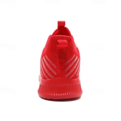 Men's Lightweight Red Mesh Running Shoes - Breathable Athletic Sneakers for Sports and Casual Wear