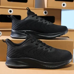 Men's Lightweight Red Mesh Running Shoes - Breathable Athletic Sneakers for Sports and Casual Wear