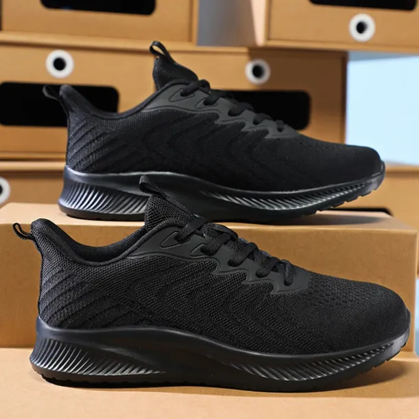 Men's Lightweight Red Mesh Running Shoes - Breathable Athletic Sneakers for Sports and Casual Wear