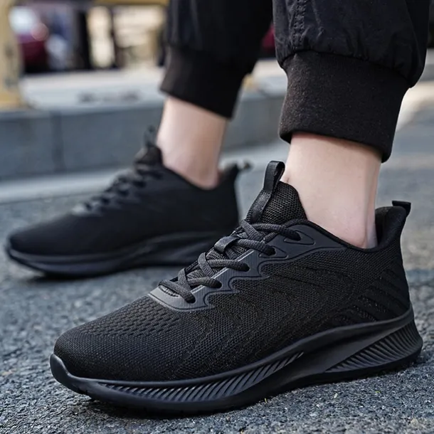 Men's Lightweight Red Mesh Running Shoes - Breathable Athletic Sneakers for Sports and Casual Wear