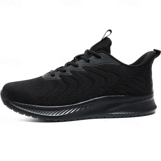 Men's Lightweight Red Mesh Running Shoes - Breathable Athletic Sneakers for Sports and Casual Wear