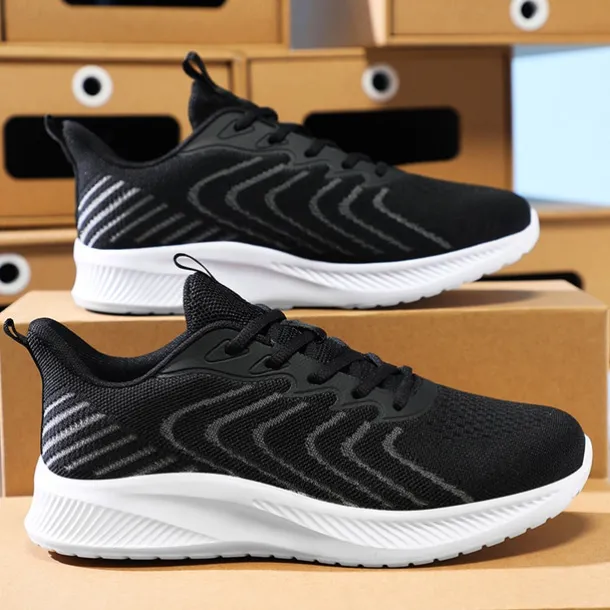 Men's Lightweight Red Mesh Running Shoes - Breathable Athletic Sneakers for Sports and Casual Wear