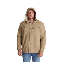 Men's Lined Fleece Hooded Shirt Jacket Sherpa Padded jacket Coat Work Flannel Button Down Shirt Jacket Winter Outdoor Thermal Warm Windproof Lightweight Outerwear Parka Hunting Ski Snowboard Fishing