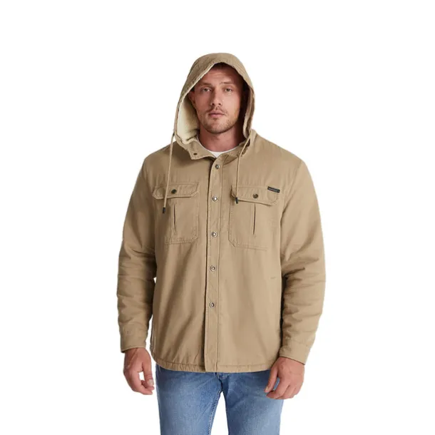 Men's Lined Fleece Hooded Shirt Jacket Sherpa Padded jacket Coat Work Flannel Button Down Shirt Jacket Winter Outdoor Thermal Warm Windproof Lightweight Outerwear Parka Hunting Ski Snowboard Fishing