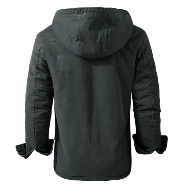 Men's Lined Fleece Hooded Shirt Jacket Sherpa Padded jacket Coat Work Flannel Button Down Shirt Jacket Winter Outdoor Thermal Warm Windproof Lightweight Outerwear Parka Hunting Ski Snowboard Fishing