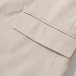 Men's Linen Blazer Business Fashion Casual Spring & Fall Polyester Linen Plain Pocket Buttons Comfortable Single Breasted Blazer White Light Green khaki