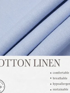 Men's Linen Blazer Sport Coat Notch Collar Fashion Casual Solid Colored Blazer Sky Blue Standard Fit Single Breasted One-button