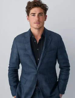 Men's Linen Blazer Suits Wedding Anniversary Vacation Elegant Neutral Spring & Fall Cotton Linen Solid Color Buttons Comfy Single Breasted One-button Blazer Black Dark Red Navy Blue Green