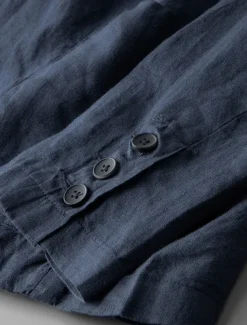 Men's Linen Blazer Suits Wedding Anniversary Vacation Elegant Neutral Spring & Fall Cotton Linen Solid Color Buttons Comfy Single Breasted One-button Blazer White Navy Blue Beige Gray