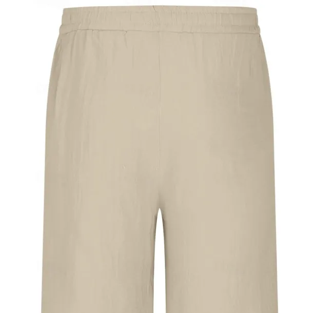 Men's Linen Pants Cargo Joggers Trousers Summer Pants Beach Pants Drawstring Elastic Waist Multi Pocket Plain Comfort Breathable Casual Daily Holiday Fashion Classic Style Black White