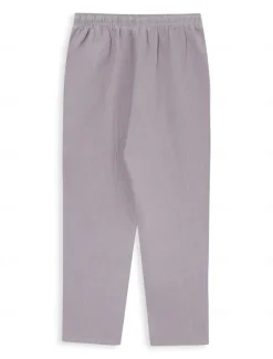 Men's Linen Pants Trousers Summer Pants Beach Pants Buttons Drawstring Elastic Waist Plain Comfort Breathable Full Length Casual Daily Holiday Fashion Classic Style White Blue