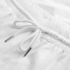 Men's Linen Pants Trousers Summer Pants Pocket Drawstring Elastic Waist Plain Comfort Breathable Vacation Daily Holiday Fashion Classic Style Black White Micro-elastic