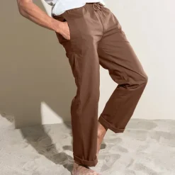 Men's Linen Pants Trousers Summer Pants Pocket Plain Comfort Breathable Outdoor Daily Going out Fashion Casual Black White