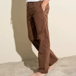 Men's Linen Pants Trousers Summer Pants Pocket Plain Comfort Breathable Outdoor Daily Going out Fashion Casual Black White