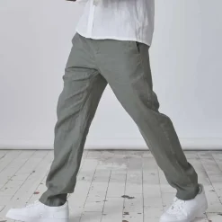 Men's Linen Pants Trousers Summer Pants Pocket Plain Comfort Breathable Daily Casual Black White