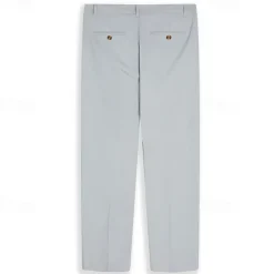 Men's Linen Pants Trousers Summer Pants Pleated Pants Dress Slacks Front Pocket Straight Leg Plain Comfort Breathable Business Casual Daily Fashion Basic Black White