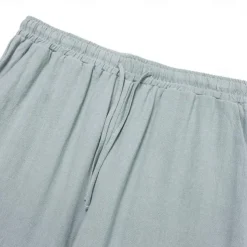 Men's Linen Pants Trousers Summer Pants Front Pocket Pleats Straight Leg Plain Comfort Breathable Full Length Casual Daily Holiday Fashion Basic Dark Khaki Black Micro-elastic