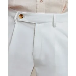Men's Linen Pants Trousers Summer Pants Front Pocket Straight Leg Plain Comfort Breathable Casual Daily Holiday Fashion Basic White