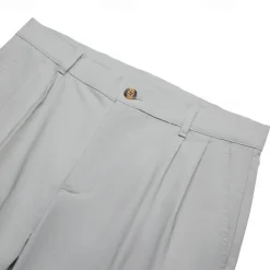 Men's Linen Pants Trousers Summer Pants Front Pocket Pleats Straight Leg Plain Comfort Breathable Casual Daily Holiday Fashion Basic Black White